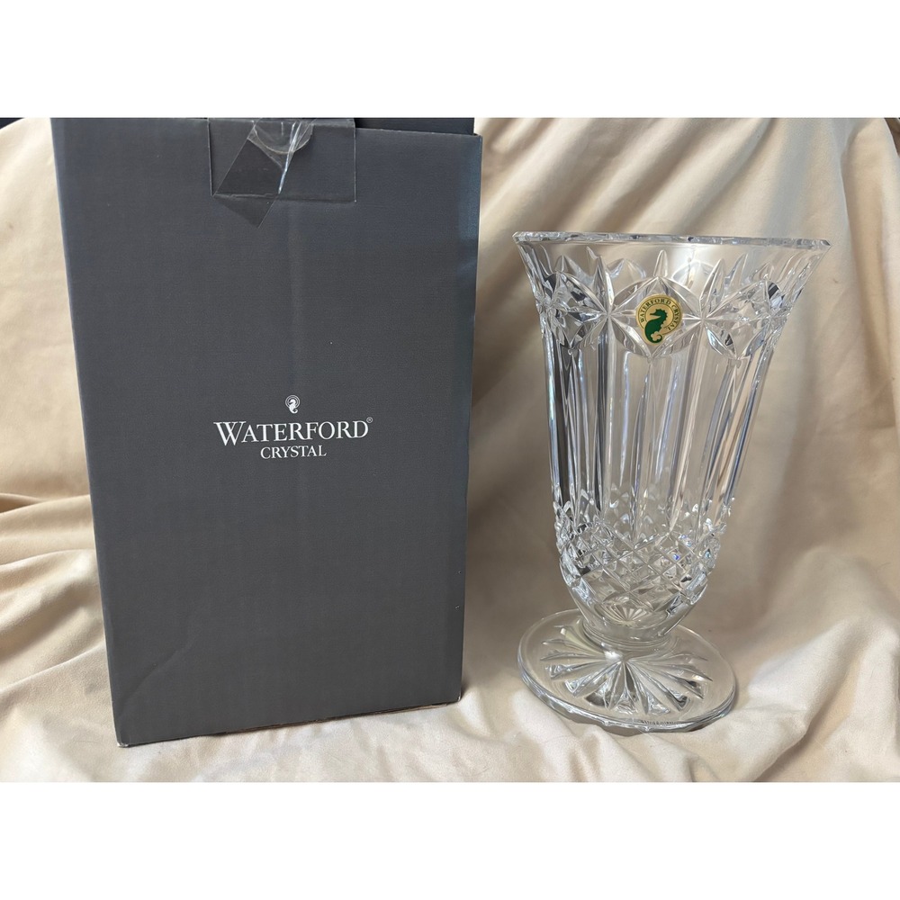 Waterford Crystal Starburst 8.5" Pedestal Vase Made in Ireland 2076006101 NIB